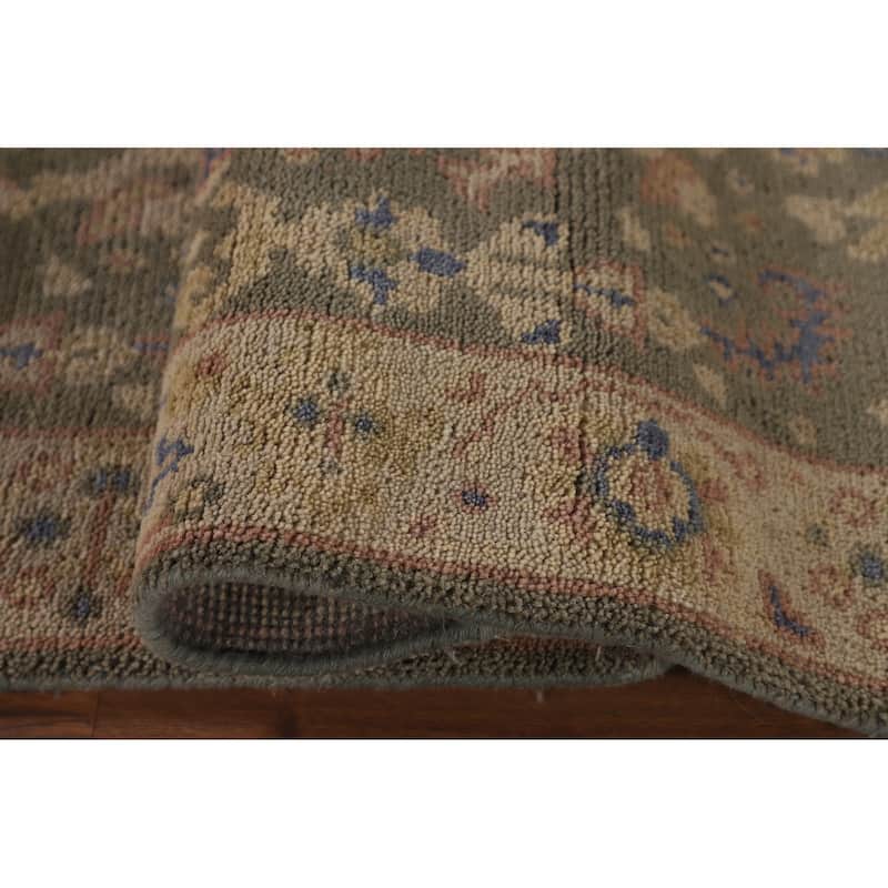Earth Tone Transitional Oushak Runner Rug Handmade Wool Carpet - 2'7"x 10'0"
