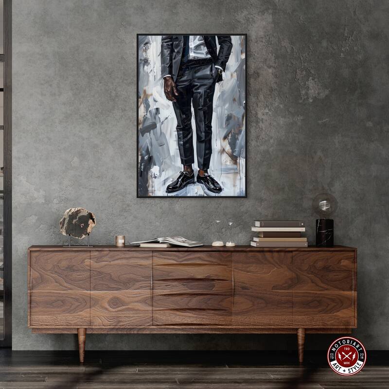 Notoriart Man Of Style Framed Men Style 1 Piece Canvas Wall Art
