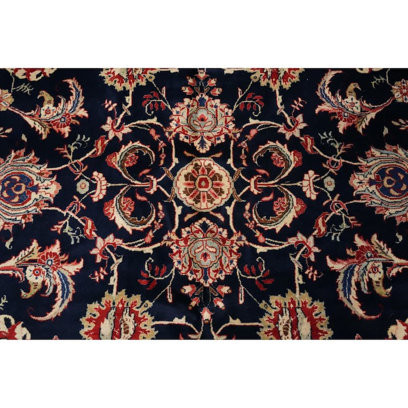Hand Knotted Oriental 100% Wool Carpet Traditional All-Over Navy Blue & Blues Sarouk Area Rug - 17' 0'' X 10' 4''