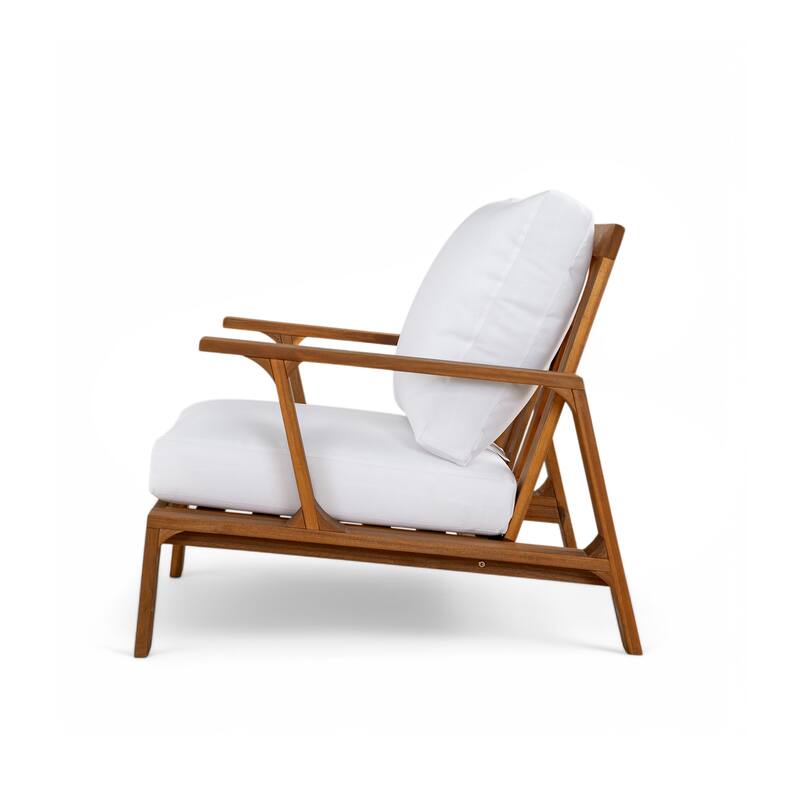 GDFStudio - Acacia Wood 27.6" Outdoor Lounge Accent Chair