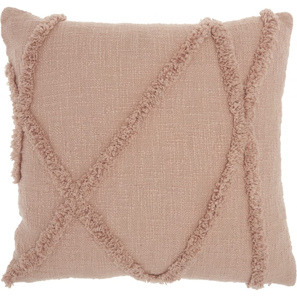 Boho Chic Blush Textured Lines Throw Pillow