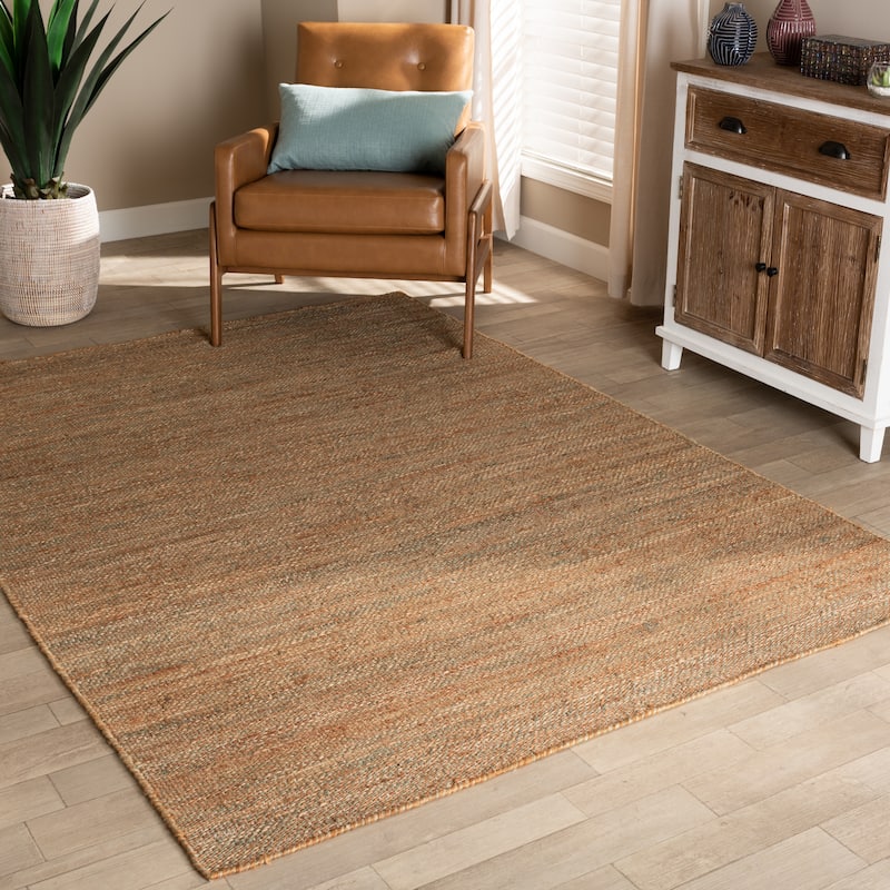 Flamings Modern and Contemporary Brick Handwoven Hemp Area Rug - 5' x 8'/Surplus