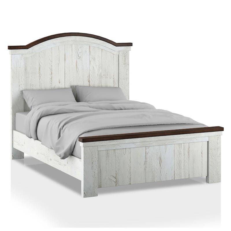 Ynez Farmhouse White Pine 4-Piece Panel Bedroom Set with USB Port by Furniture of America