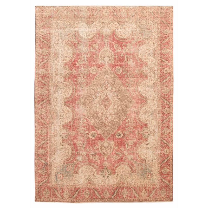 ECARPETGALLERY Hand-knotted Antalya Vintage Red Wool Rug - 8'8 x 12'6 - Red - 8'8 x 12'6
