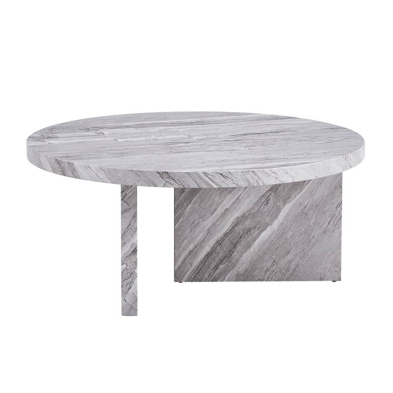 31.4-inch MDF Circular Patterned Coffee Table