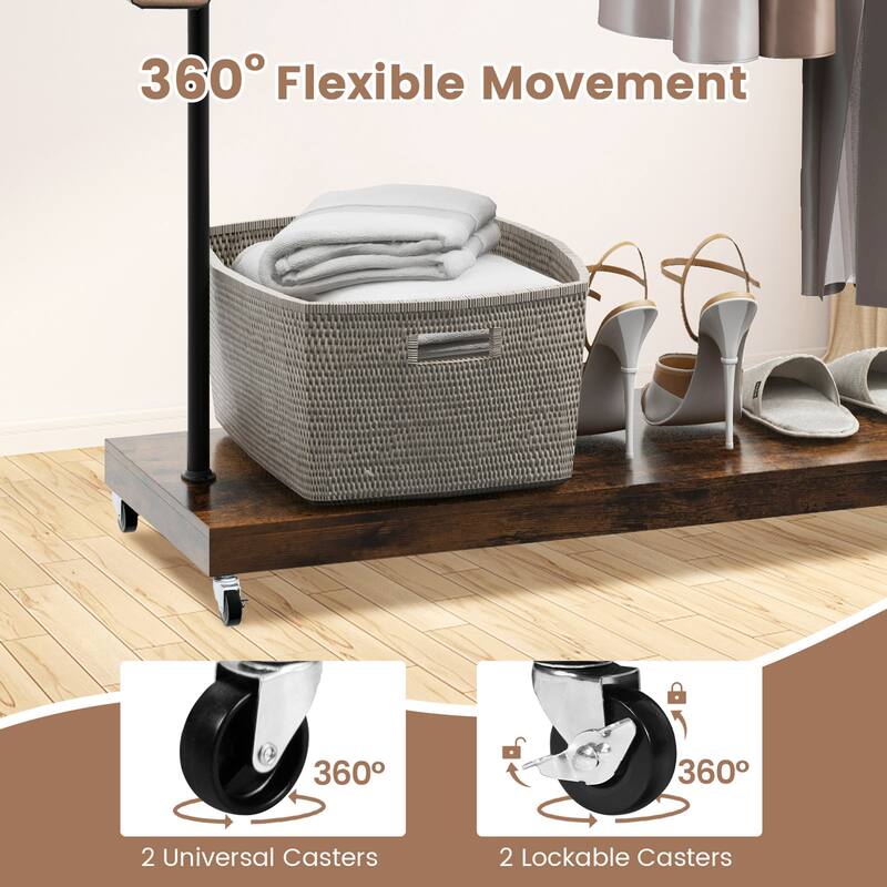 Costway Industrial Pipe Rolling Garment Rack Heavy Duty Clothing Rack - See Details
