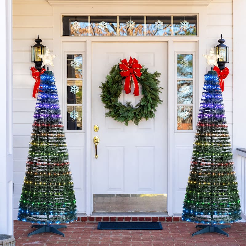 Costway 6.2 FT Pop-up Lighted Christmas Tree Pre-Lit Xmas Tree W/282 - See Details