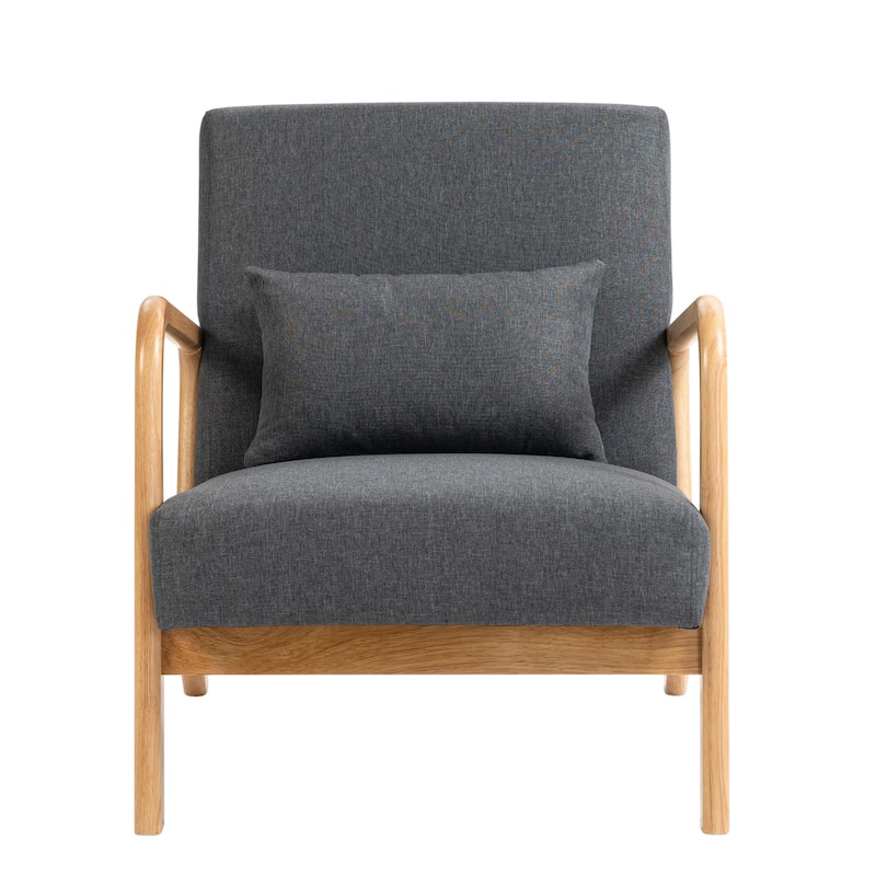 2 Set Upholstered Lounge Arm Chair with Pillow - Set of 2
