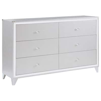 Larue Contemporary Wood 6-drawer Dresser Silver