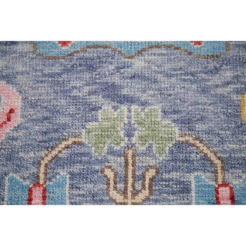 Floral Oushak Area Rug Handmade Wool Carpet - 8'11"x 11'9"
