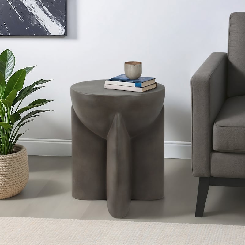 Pottery Contemporary Accent Table with Geometric Base and Clean Lines - 14" x 14" x 19"