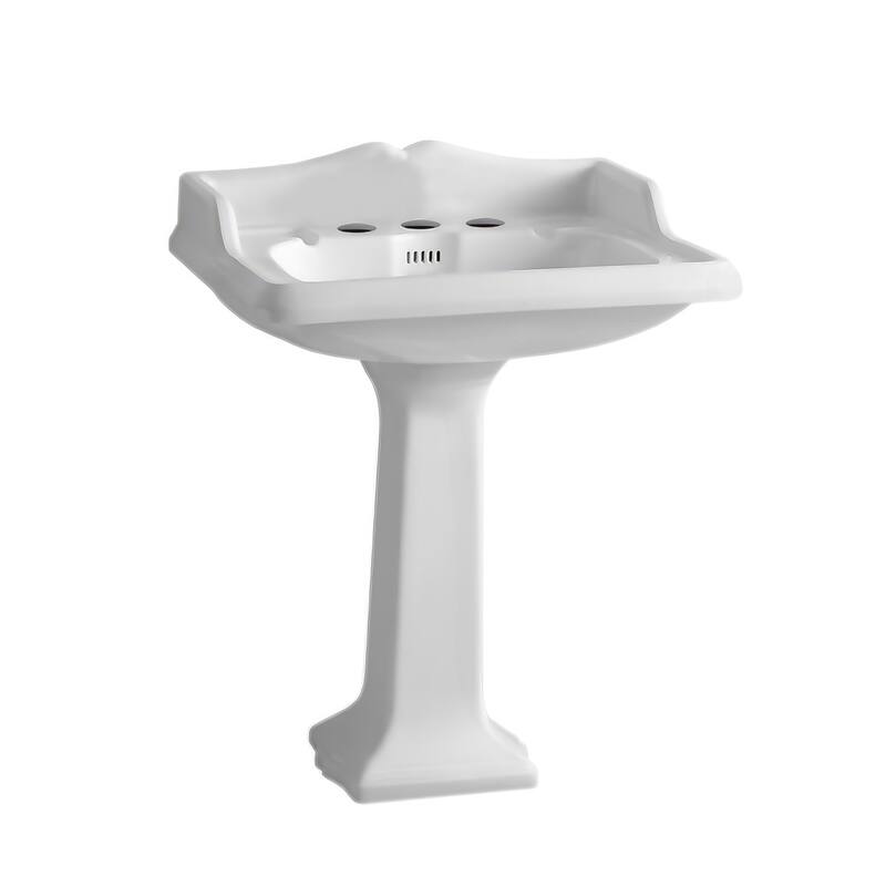 Whitehaus AR824-AR805-3H Isabella 26" Rectangular Vitreous China - White