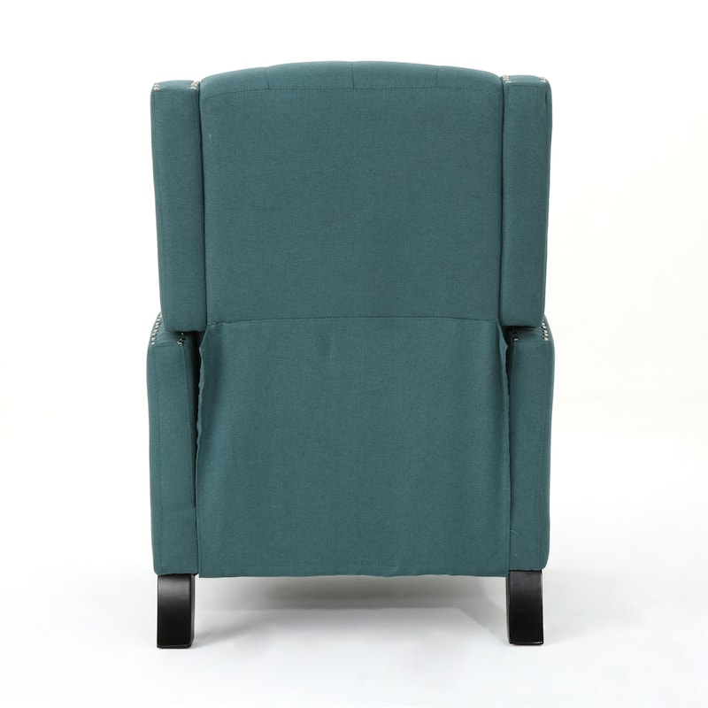 Pushback Recliner Chair, Fabric Armchair Push Back Recliner with Rivet Trim, Mid Century Tufting Accent Chair for Living Room