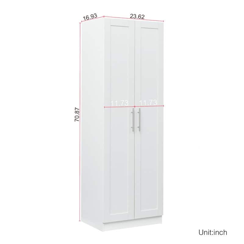 Bedroom Wardrobe Cabinet with with 2 Doors and 3 Shelves