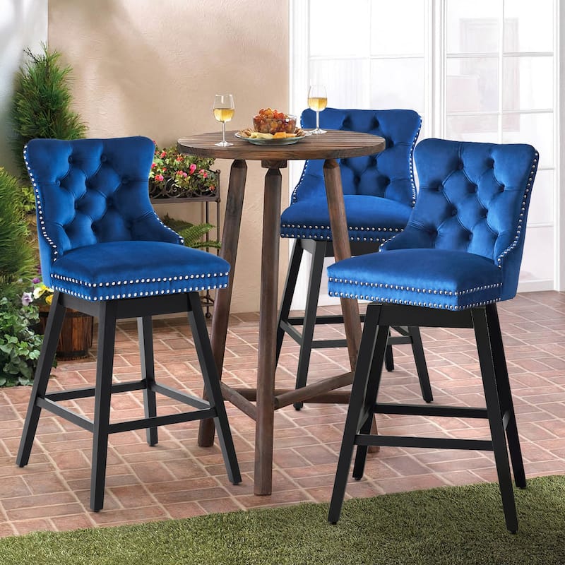 26"/29" Velvet Swivel Counter and Bar Height Stools (Set of 1/2/3/4)