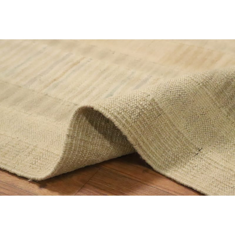 Hand Woven Oriental 100% Wool Carpet Southwestern Tribal Green Kilim Area Rug - 12' 9'' X 9' 10''