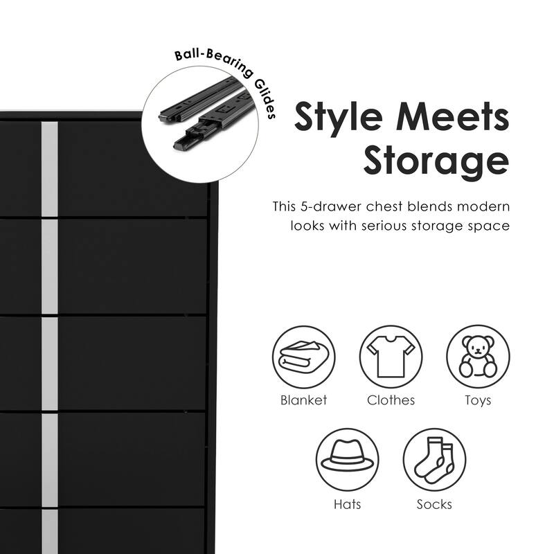 Furniture of America Erina Modern 3-Piece Glossy Chest and 2 Nightstand Bedroom Set