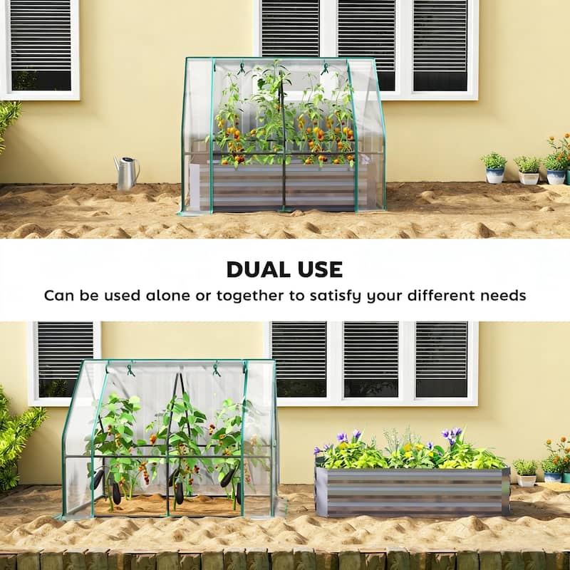 2-in-1 Raised Planter Greenhouse, Raised Garden Bed Planter Raised Bed