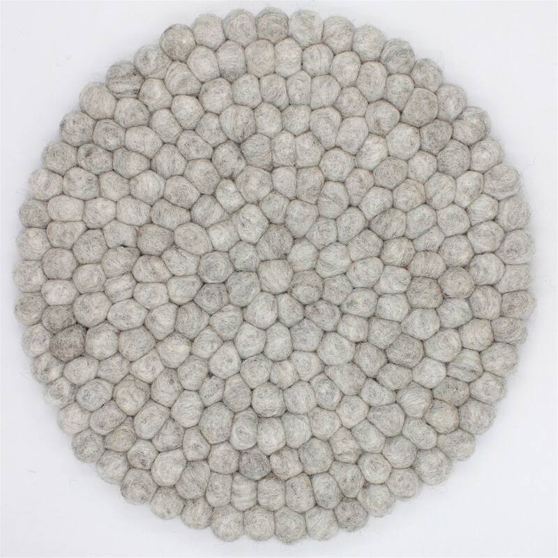 Wool Pom Chairpad/Trivet Dia 13.60 GREY - A - GREY