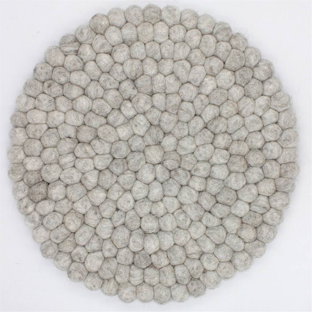 Wool Pom Chairpad/Trivet Dia 13.60 GREY - A - GREY