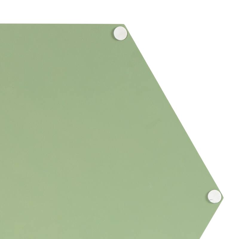 Halsey Hexagon Decorative Wood Tray with Polished Metal Handles