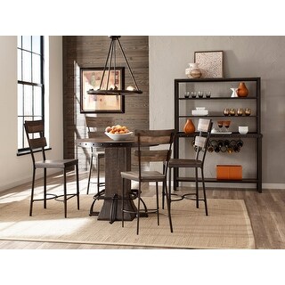 Hillsdale Jennings 5-Piece Round Counter Height Dining Set, Brown - Bed ...