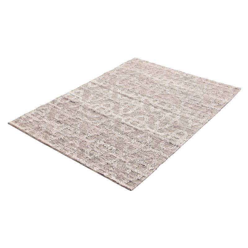 ECARPETGALLERY Braid weave Sienna Grey Wool Rug - 5'2 x 7'3