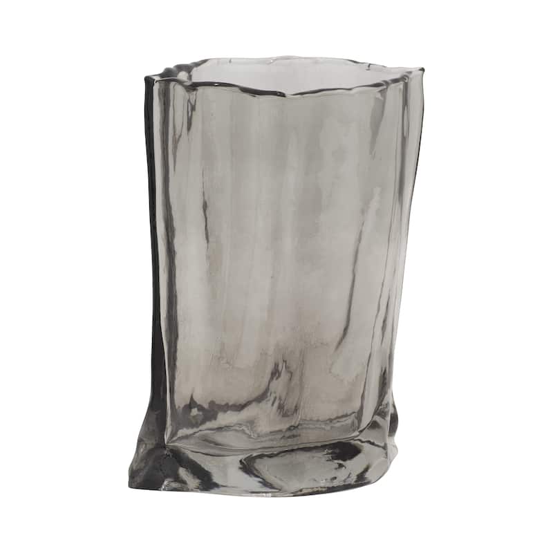 Sagebrook Home Glass Smoke Cylinder Paper Bag Vase