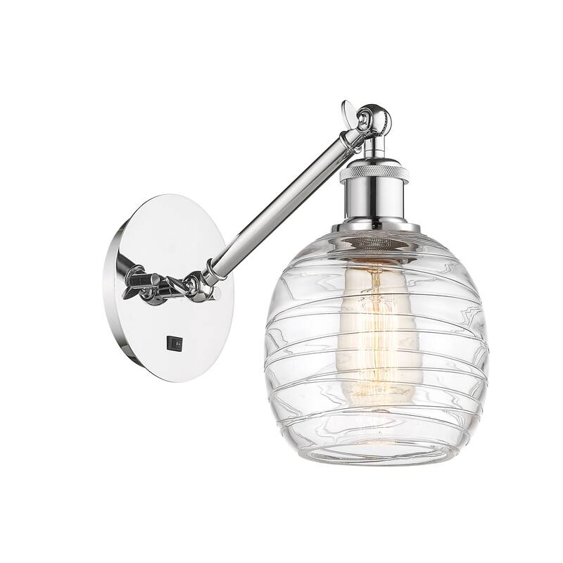 Innovations Lighting 317-1W-13-6 Belfast Sconce Belfast 13" Tall Wall - Polished Chrome / Deco Swirl
