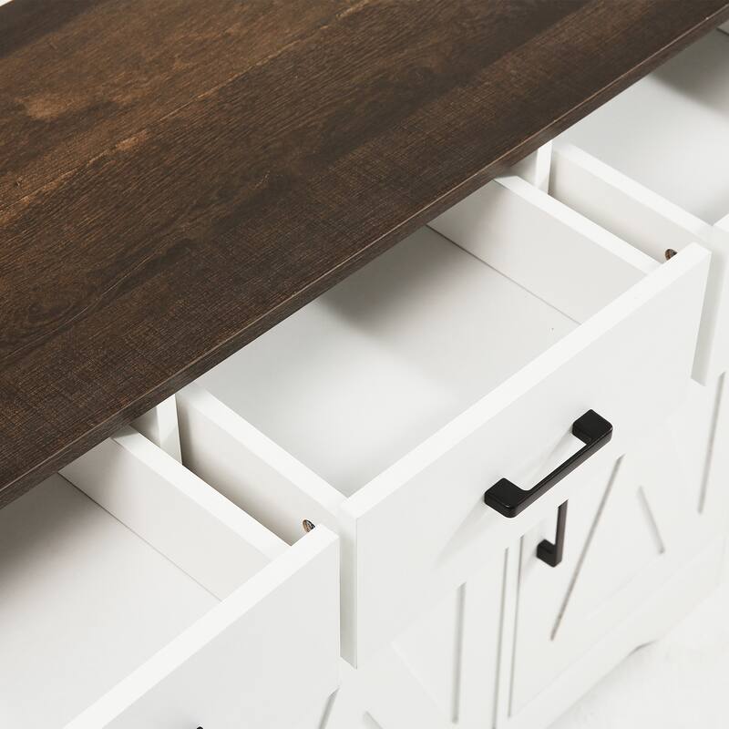 42.6" Wide TV Stand Console with 3 Storage Drawer