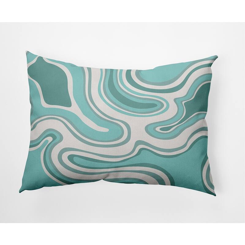 Agate Decorative Indoor/Outdoor Pillow - 14" x 20" - Wave Top Blue