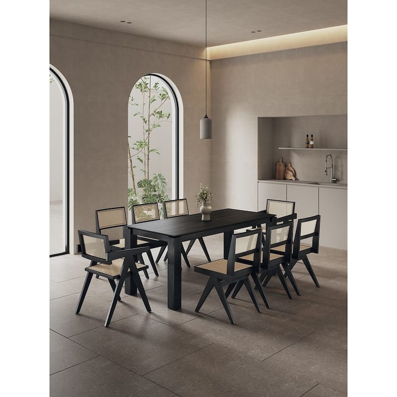 Manhattan Comfort Rockaway Hamlet Modern 70.86 Solid Wood Dining Set
