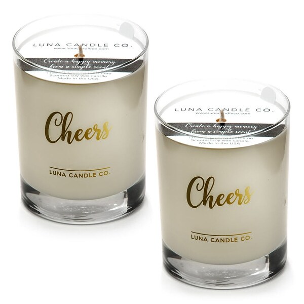 Highly Scented Fresh Peach Belini Candle, Premium Soy Way (2 Pack)