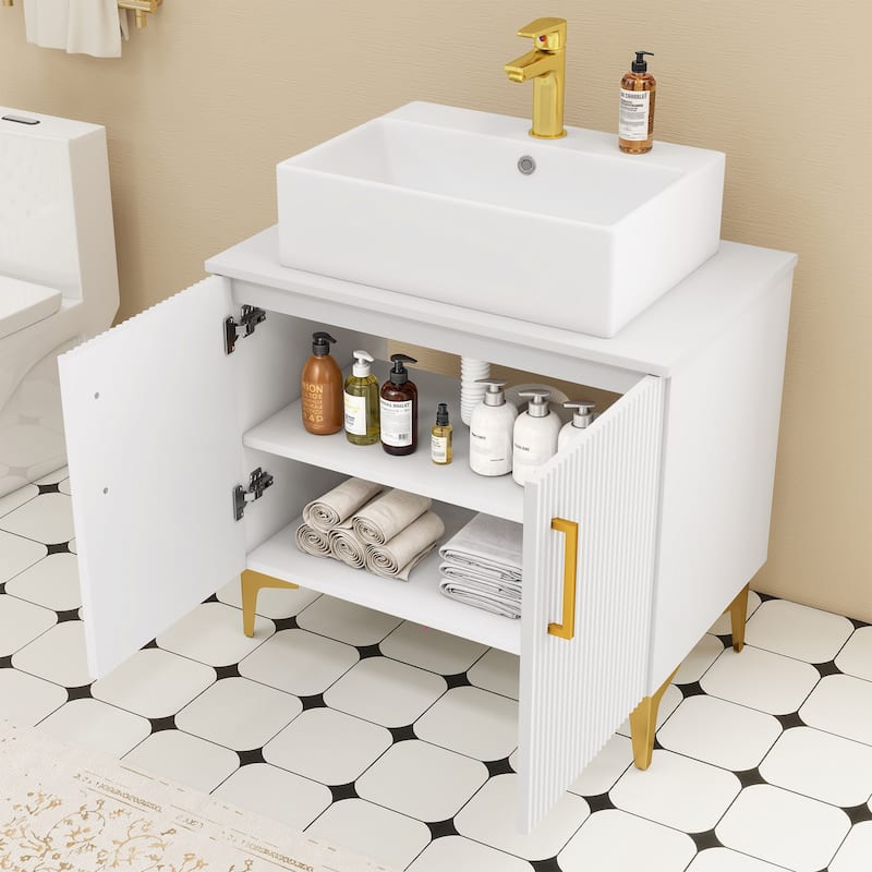 Moasis 24 Inch/30Inch Bathroom Vanity Storage Cabinet Vanity with Counter Top Sink