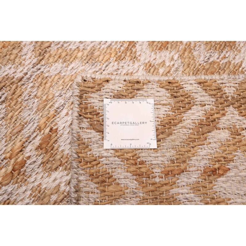 ECARPETGALLERY Flat-Weave Palas Denizli Tan Jute Kilim - 5'3 x 7'5