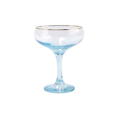 viva by VIETRI Rainbow Turquoise Coupe Champagne Glass