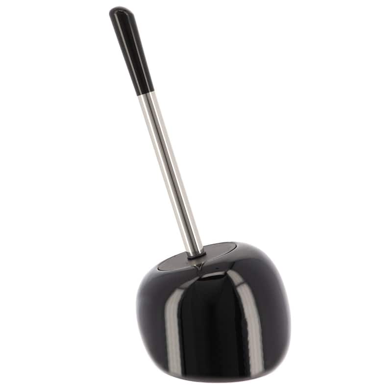 PISE Freestanding Toilet Brush and Holder Set - 15"H x 6"L x 6" W - Black
