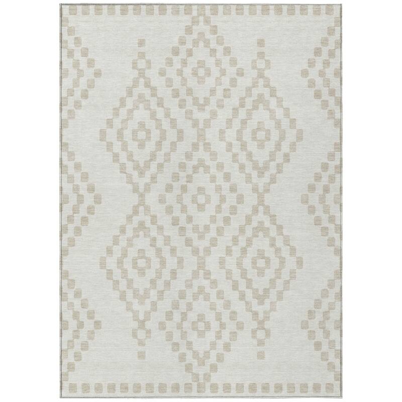 HomeRoots Geometric Transitional Rectangle Outdoor Rug