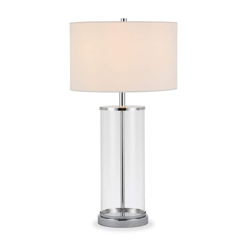 Rowan Classic Glass Table Lamp with Linen Shade (Optional Finishes)