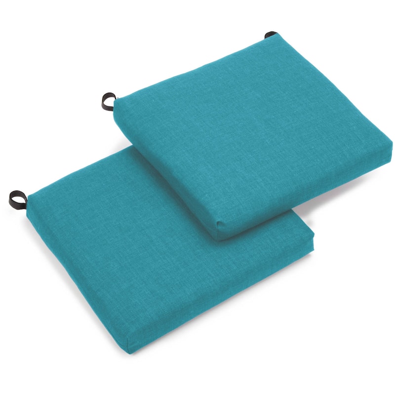 20-inch by 19-inch Outdoor Chair Cushions (Set of 2) - 20 x 19 - Aqua Blue