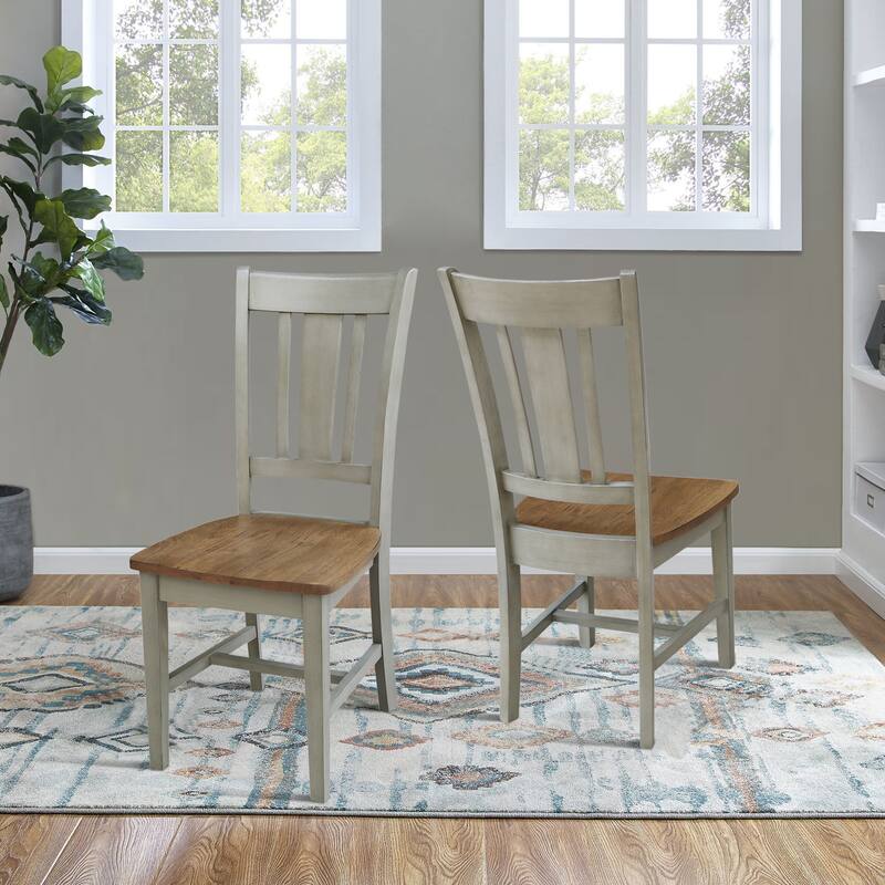 International Concepts Solid Wood San Remo Splatback Chairs - Set of 2