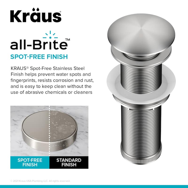 KRAUS Pop-Up Drain for Vessel Bathroom sink