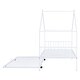 preview thumbnail 11 of 14, White Twin Size Metal House Bed with Trundle & Roof