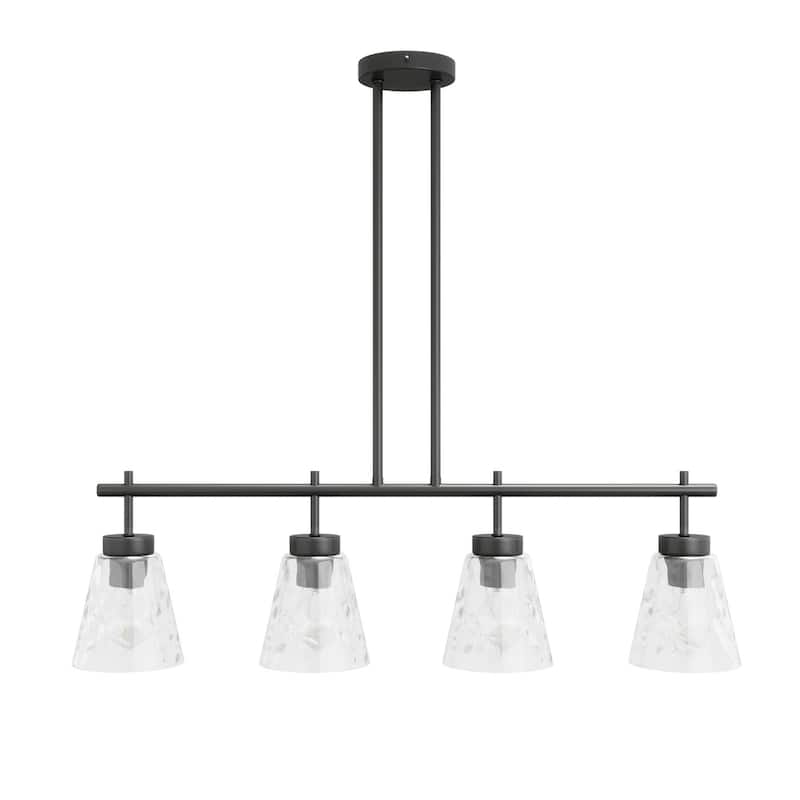 Unique Clear Water Ripple Glass Chandelier for Kitchen Island