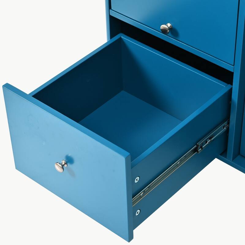 Large Kitchen Island Cart with an Adjustable Shelf and 2 Drawers