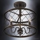 preview thumbnail 4 of 5, Luxury French Country Semi-Flush Ceiling Light, 14.5"H x 15"W, with Shabby Chic Style, Parisian Bronze Finish