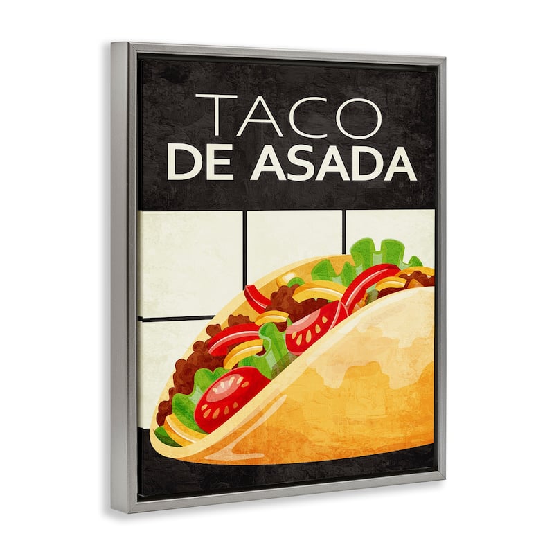 Stupell Taco Classic Meal Framed Floater Canvas Wall Art Design By Kim Allen
