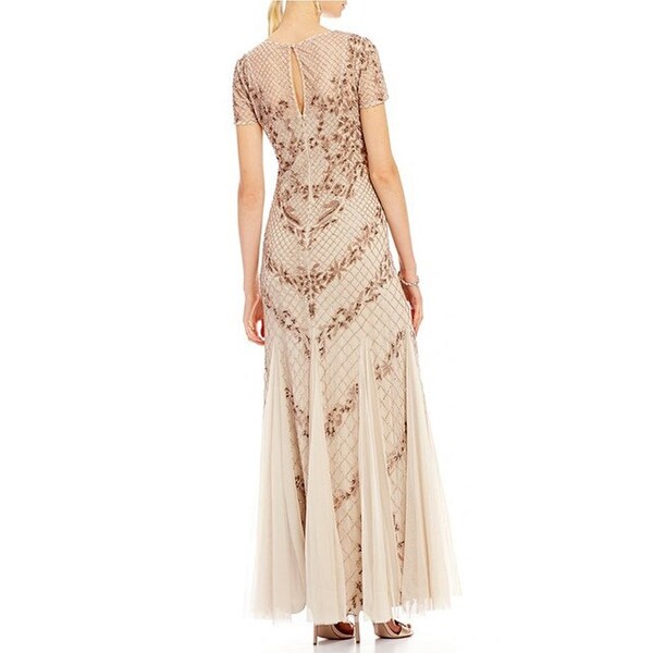 adrianna papell embellished cutout mermaid gown