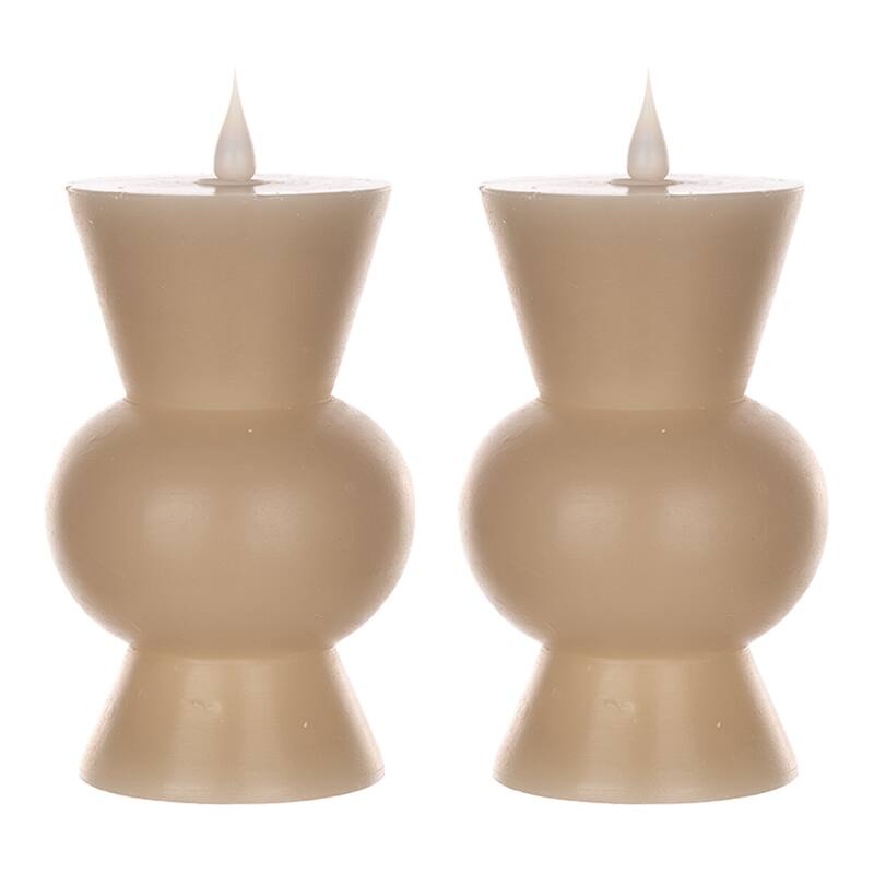 Simplux Designer LED Candle with remote (Set of 2) - Grey