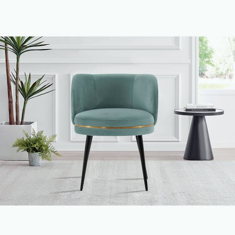 Manhattan Comfort Modern Kaya Pleated Velvet Dining Chair - Mint Green - Single